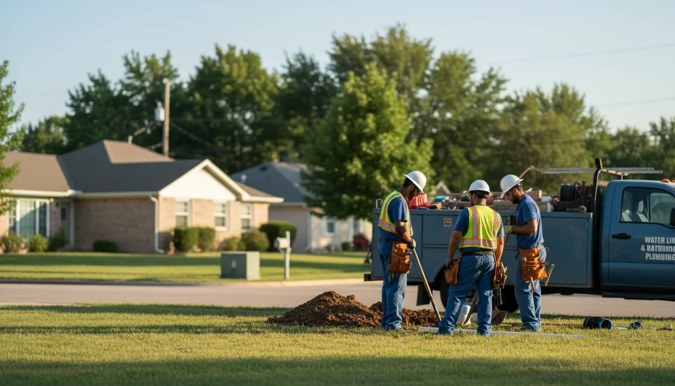 Residential water line and bathroom plumbing service in Agra, OK